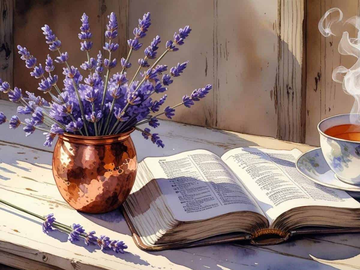 farmhouse-table-with-a-copper-vase-with-lavender-and-a-cup-of-tea.jpg