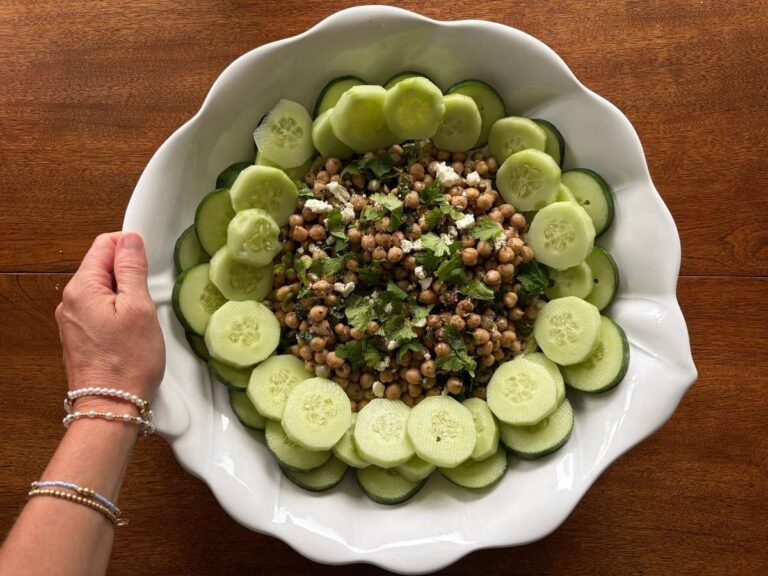 Marinated Chickpeas and Whipped Feta Salad (Easy Summer Appetizer/Dip)