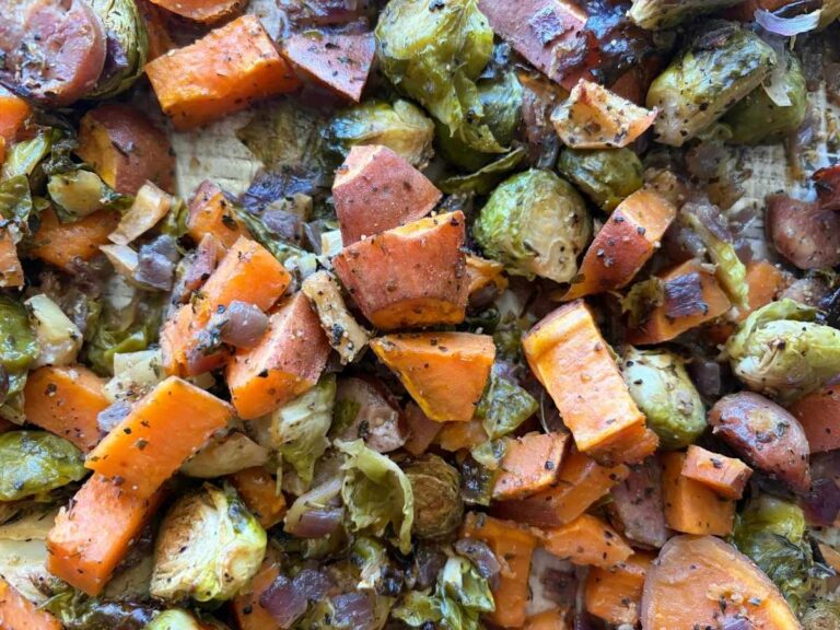 Chicken Sausage and Apple Sheet Pan Bake